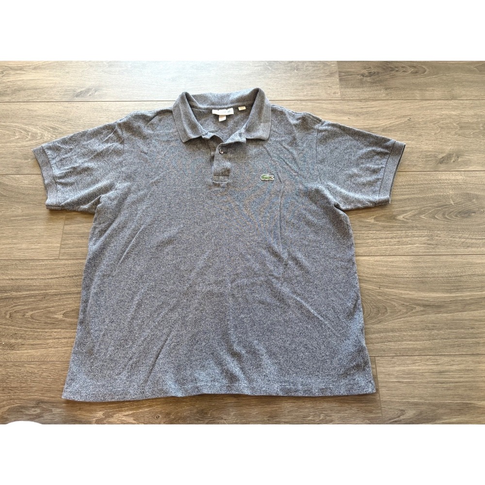 Lacoste Polo Shirt Mens Large Gray Classic Fit Pique Short Sleeve Preppy Logo